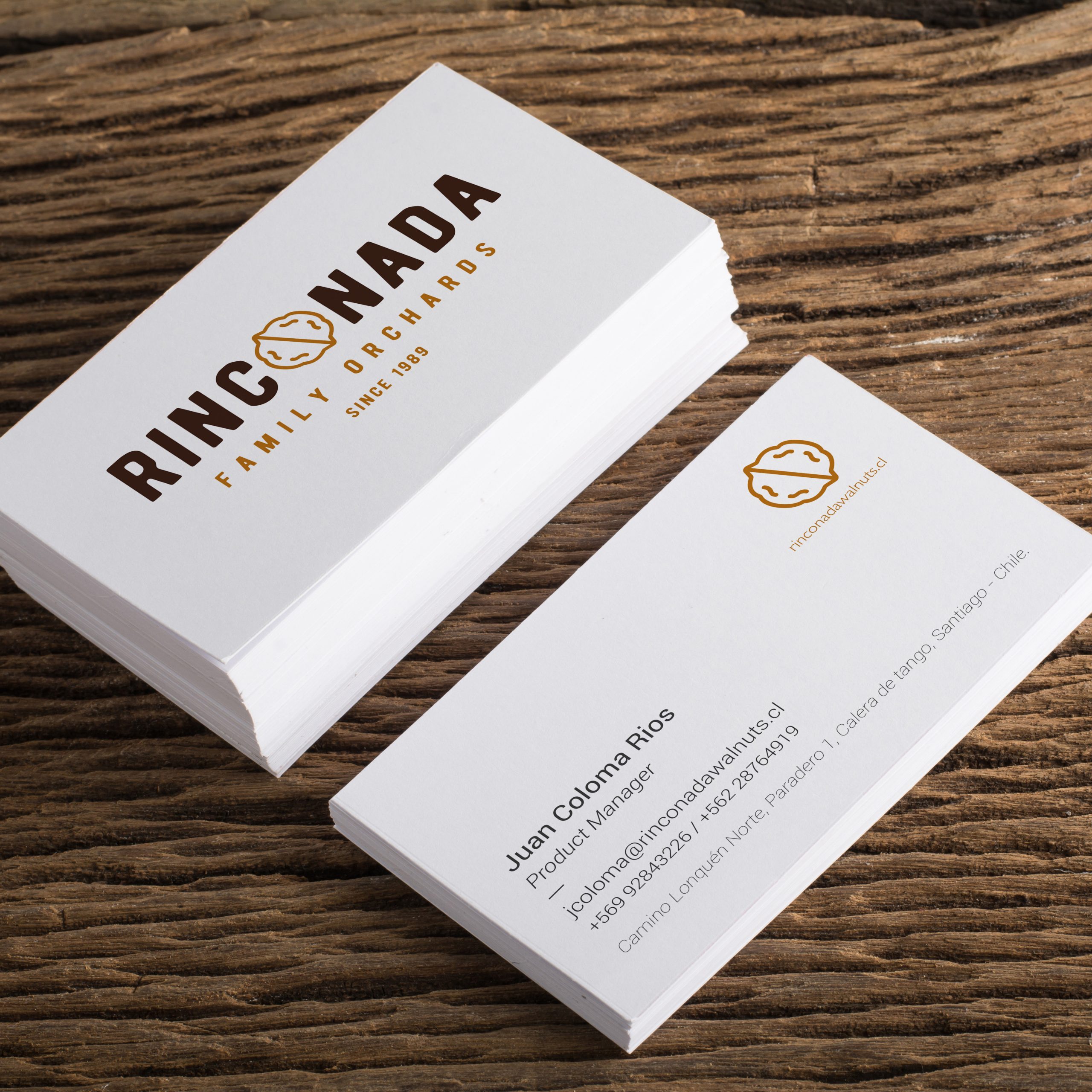 Blank white Business card presentation of Corporate identity on wood background