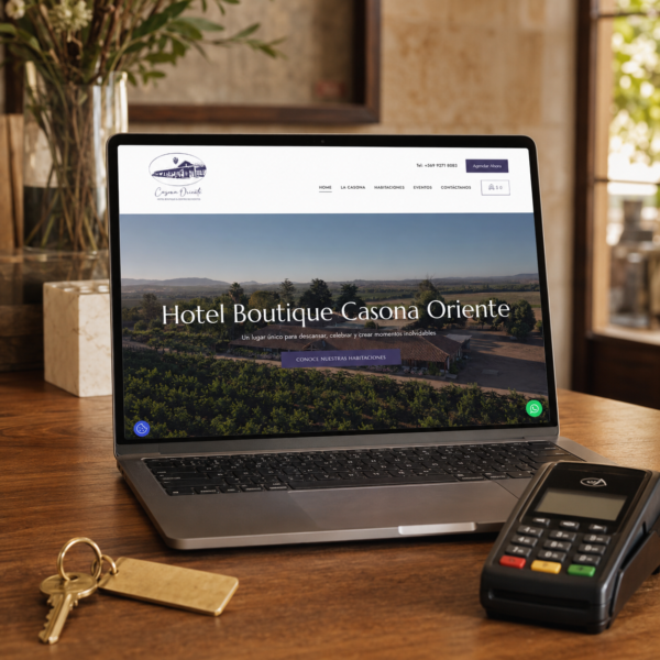 Sitio web de Casona Oriente con sistema de reservas y medios de pago